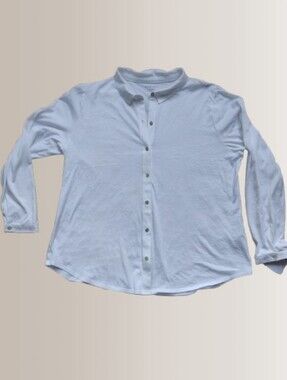 NEW Eileen Fisher Organic Cotton Button Up Shirt White Medium